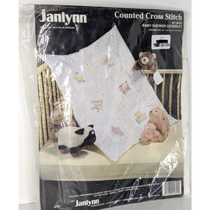 Janlynn Counted Cross Stitch Kit Baby Toys Coverlet 32"x44" Unisex COMPLETE OPEN
